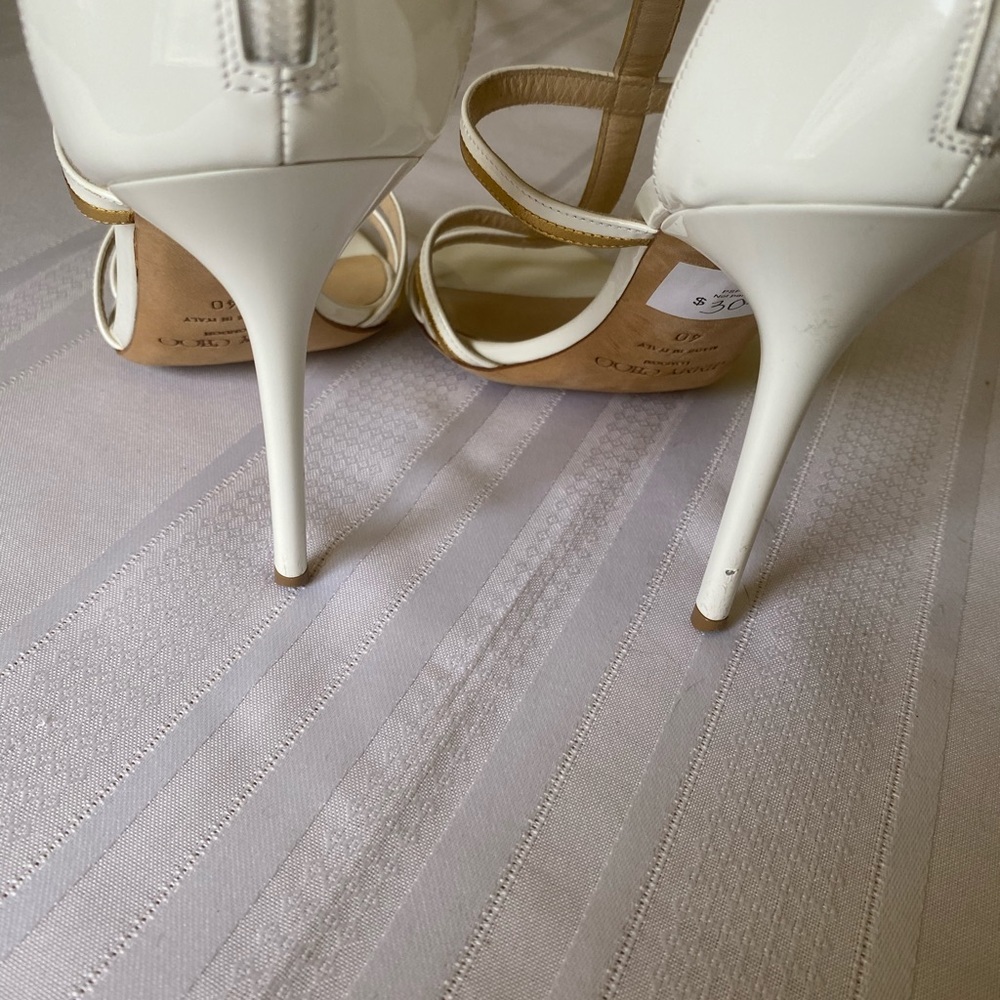 Jimmy Choo White & Gold High Heels - Picture 7 of 11